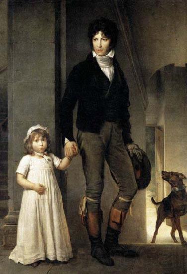 Theodore Gericault Jean-Baptist Isabey, Miniaturist, with his Daughter Norge oil painting art